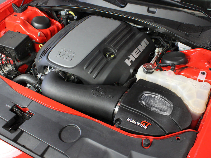 aFe Momentum GT intake installed in Charger engine bay