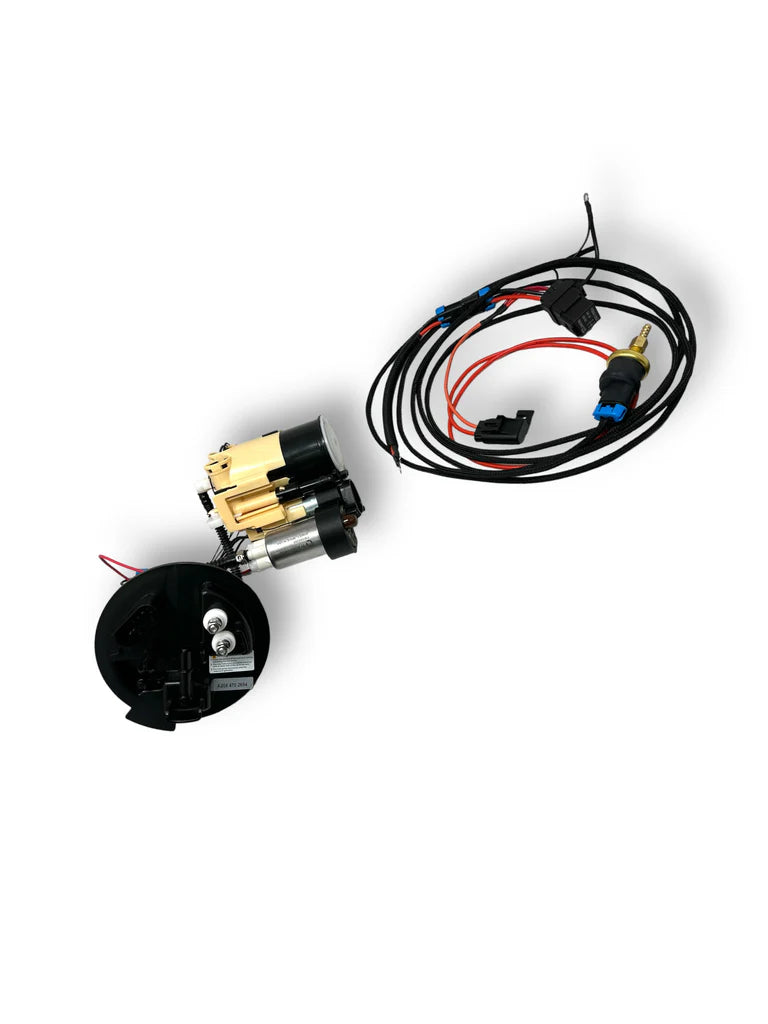 Fuel pump kit components with wiring and Hobbs switch