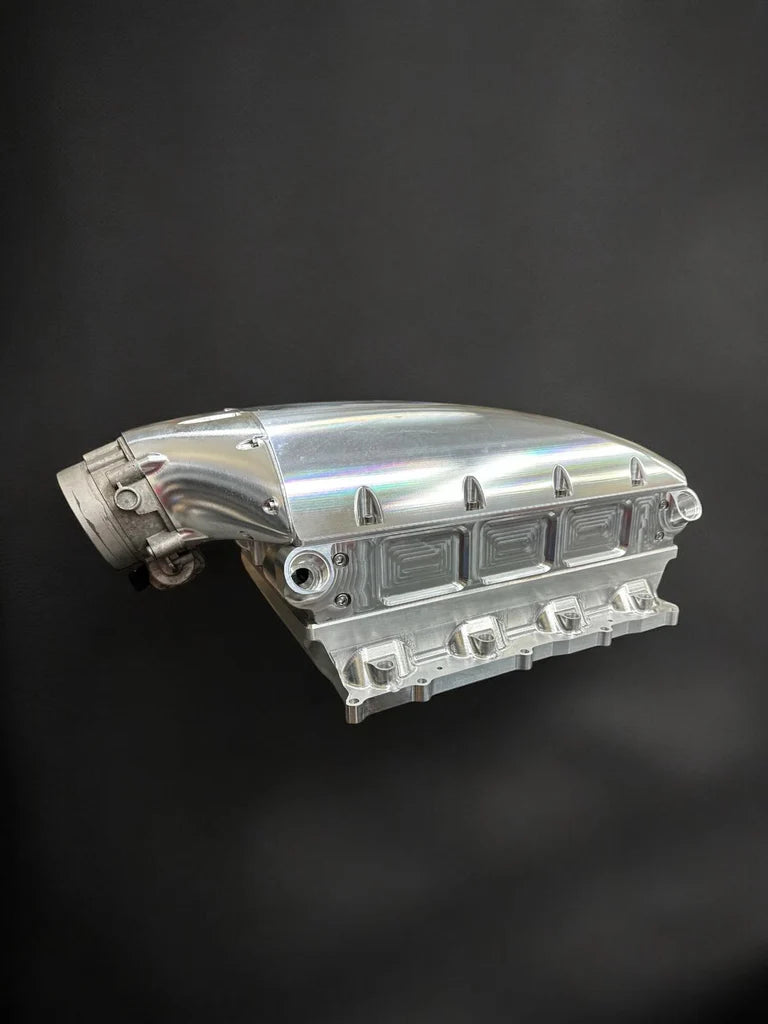 Close-up of intake manifold port and flow path
